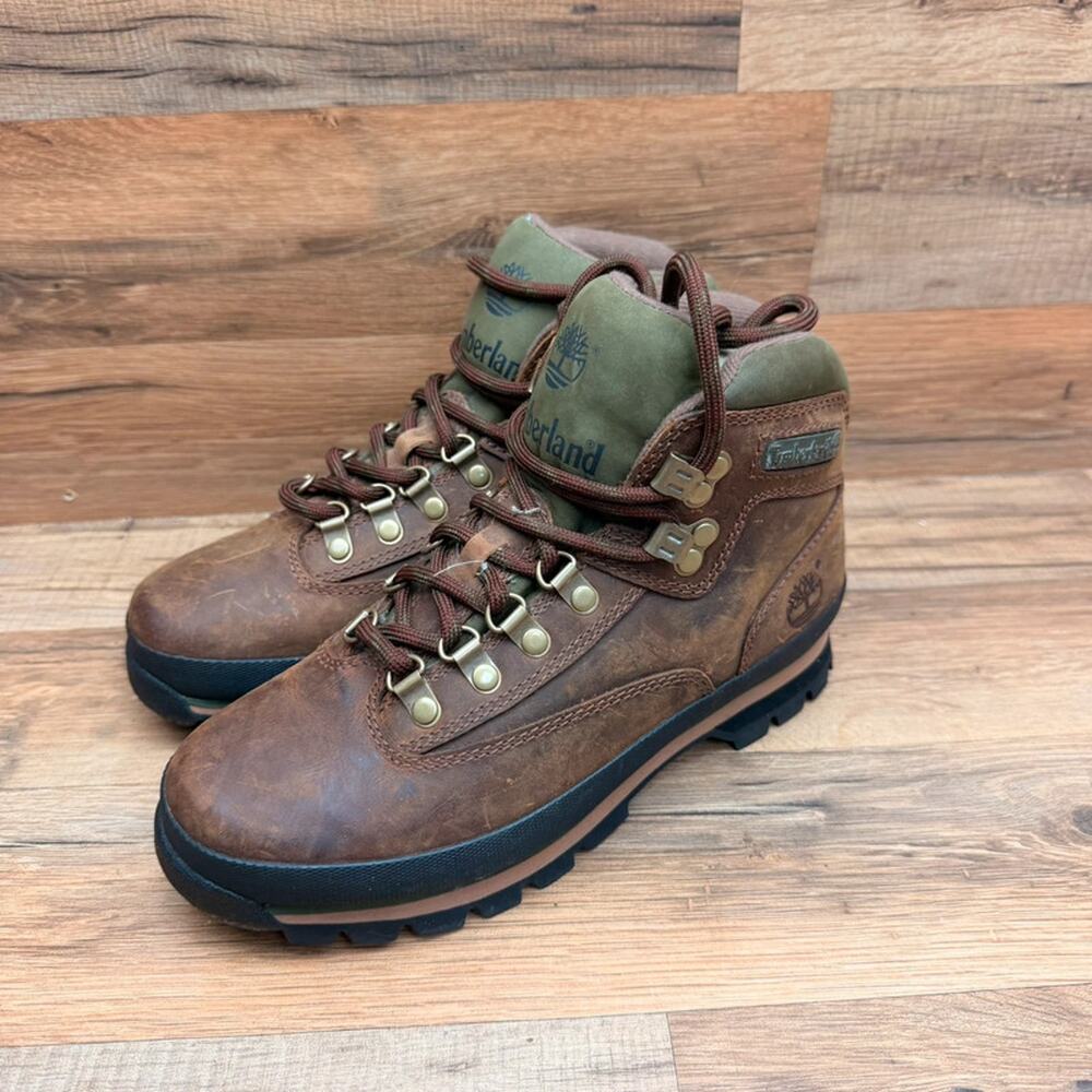 Timberland Womens size 7 Hiker Boots Brown Leather Lace Up Hiking